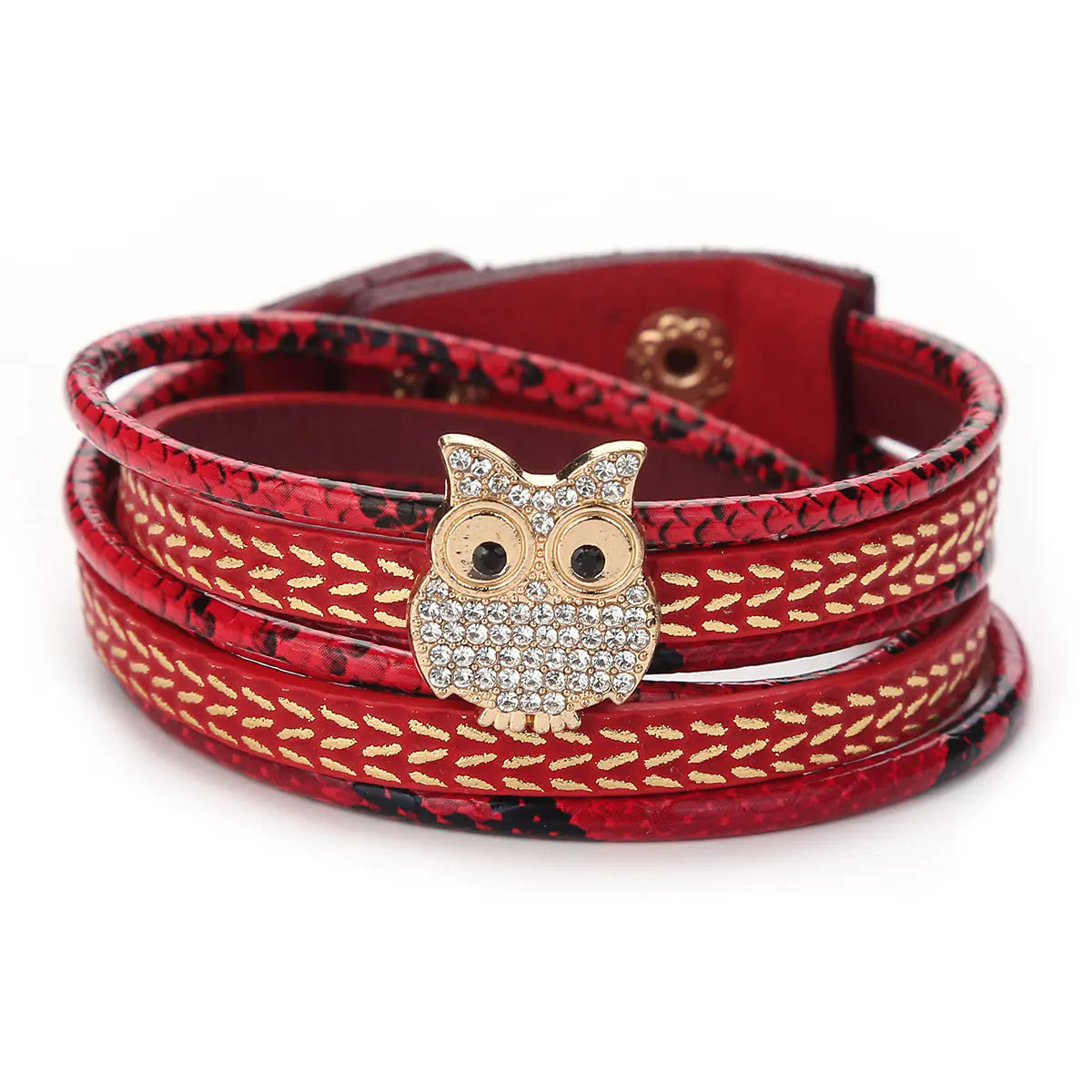 Owl Bracelet, Multicolor Snap Bracelet
