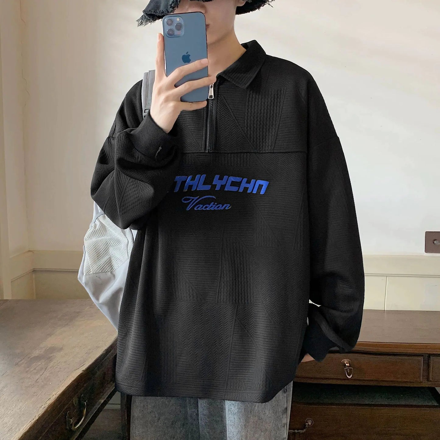 Women's Thin Loose Fit POLO Collar Sweater