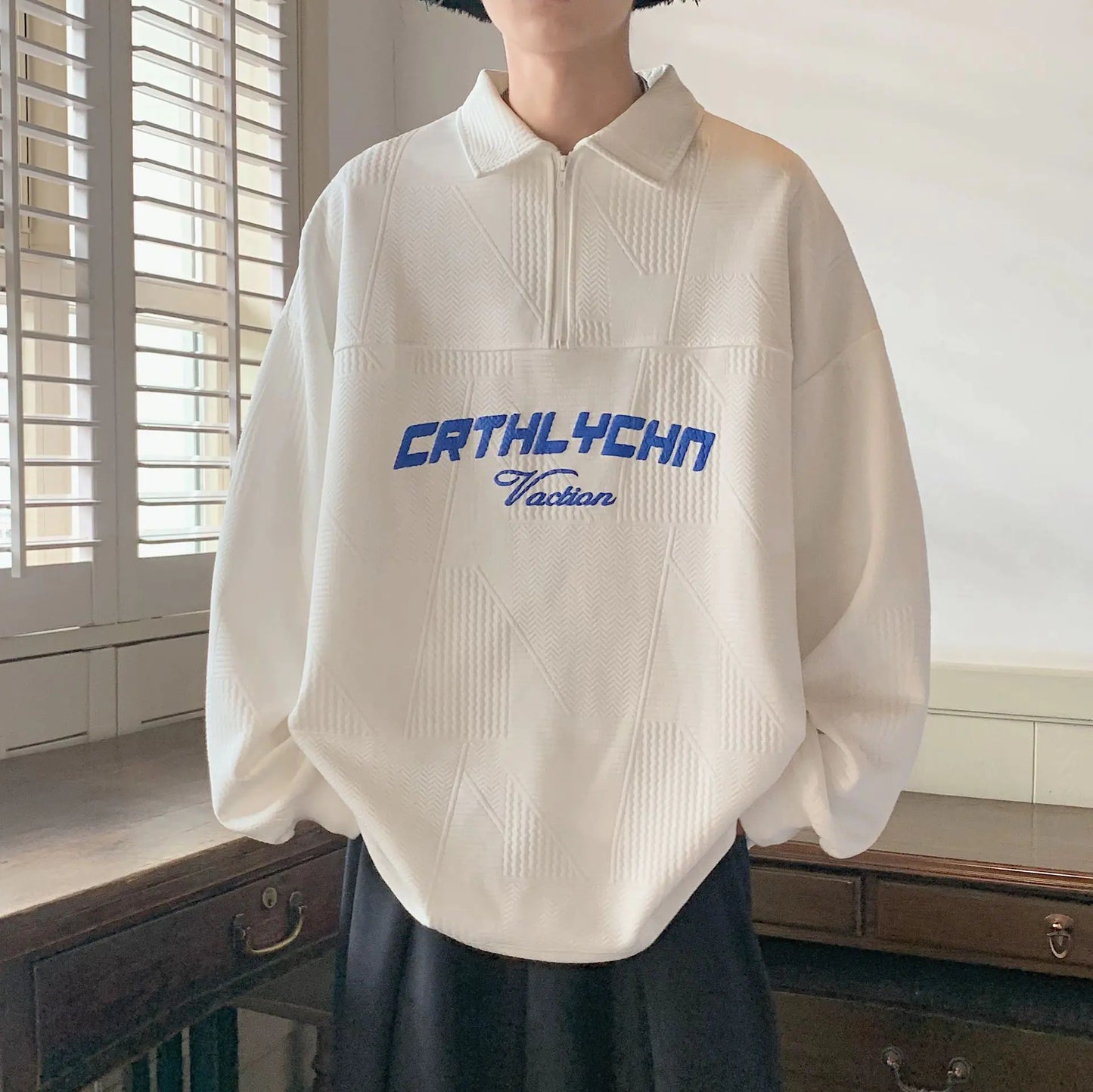 Women's Thin Loose Fit POLO Collar Sweater