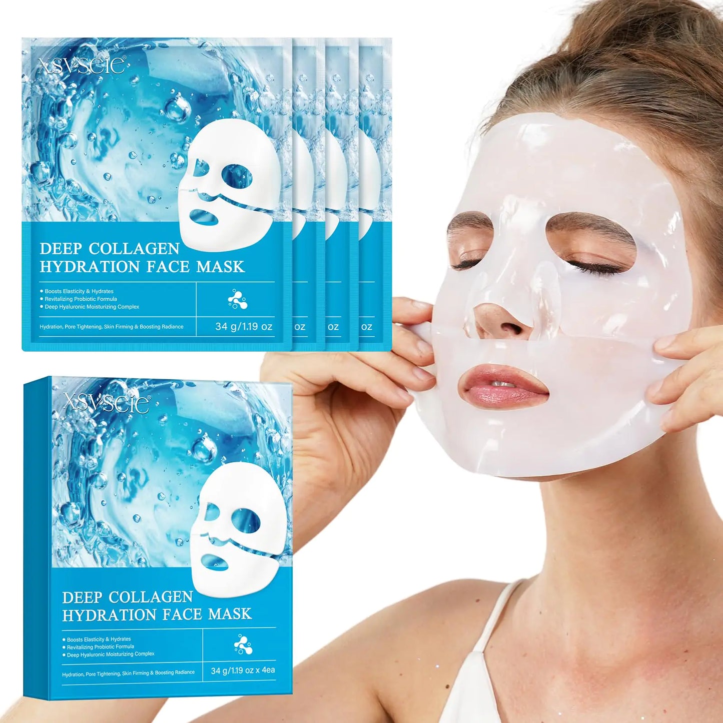 HydraFirm Collagen Face Mask - 4 Pack