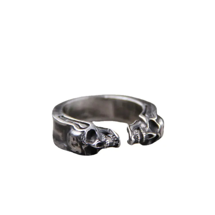 925 Carved Thai Silver Skull Ring