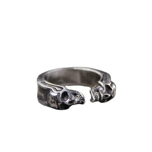 925 Carved Thai Silver Skull Ring