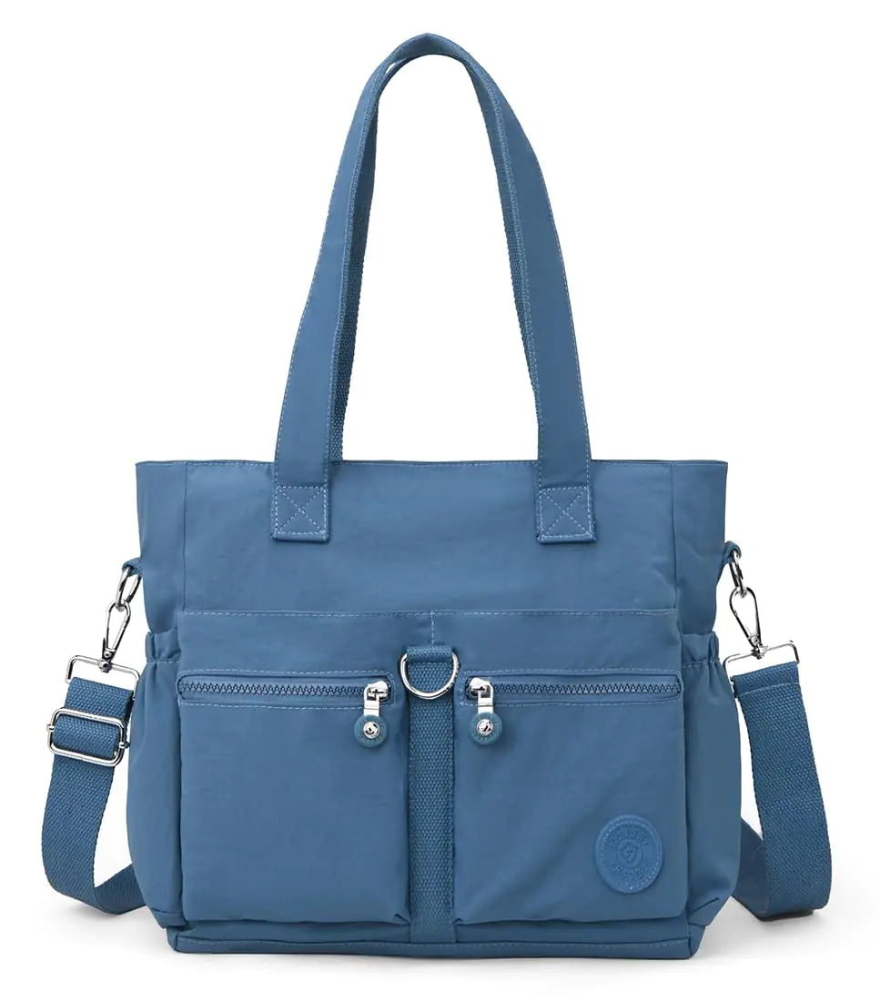Collsants Nylon Tote for Women: Blue Multipurpose Bag