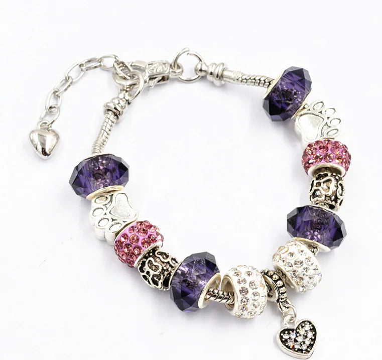 Glass Bead Bracelet, Crystal Bracelet for Women