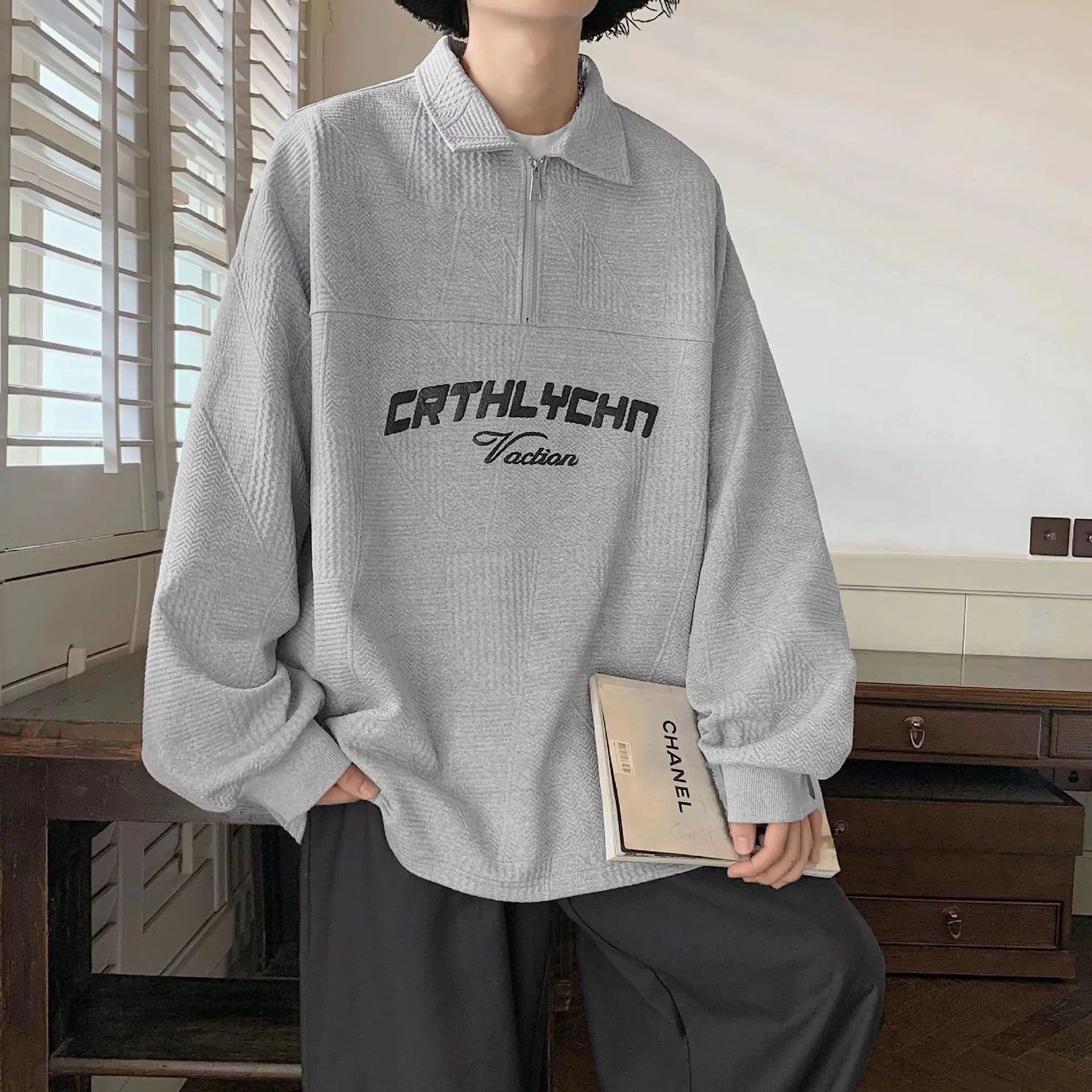 Women's Thin Loose Fit POLO Collar Sweater