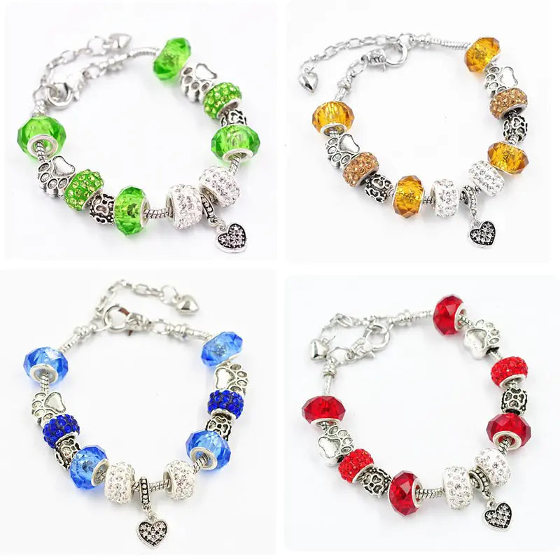 Glass Bead Bracelet, Crystal Bracelet for Women